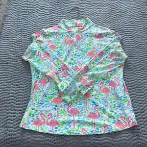 Adorable BEACHY 🦩☀️🌊🌴 pullover from IBKUL! HARDLY EVER WORN - SIZE XL!